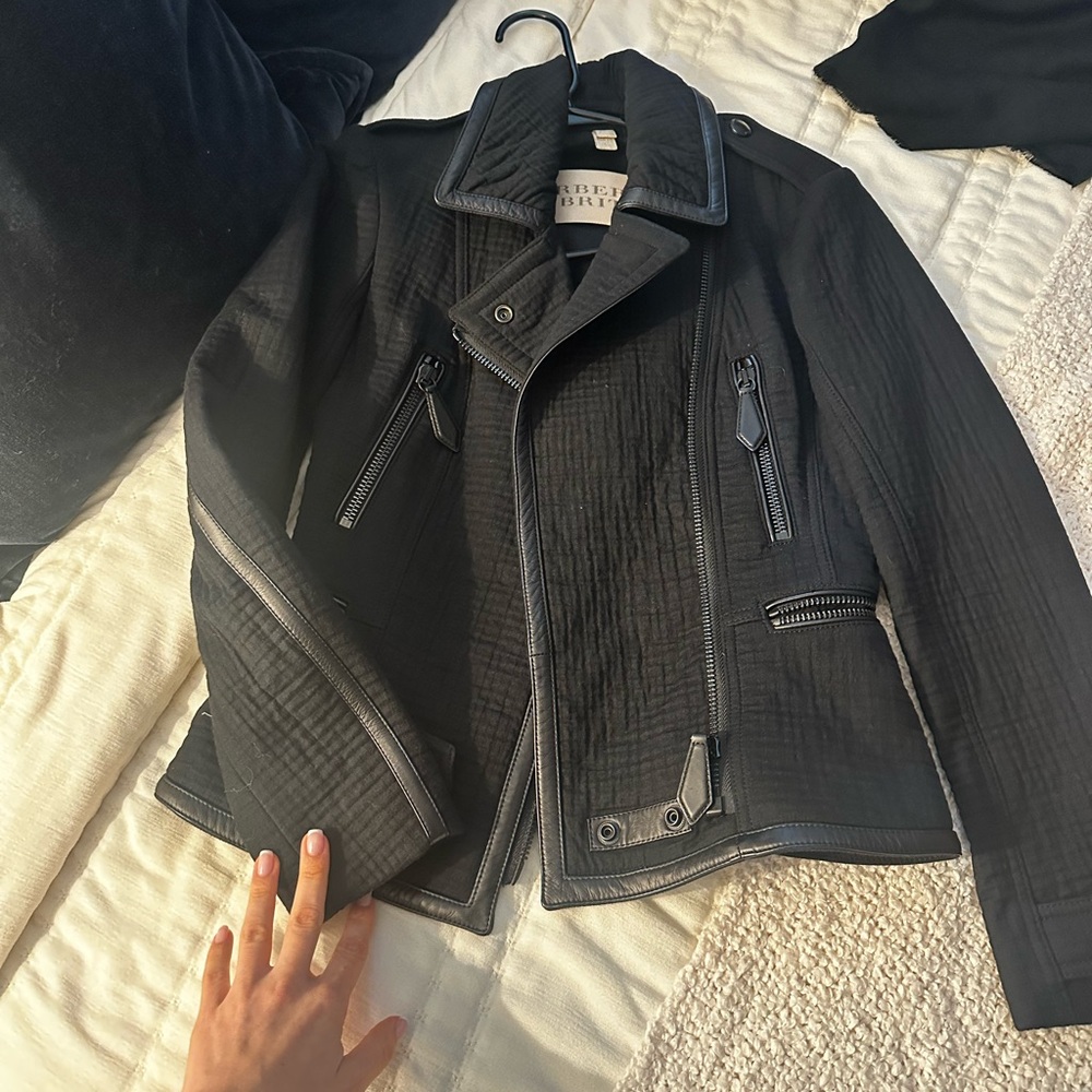 Burberry Black Quilted Leather Jacket